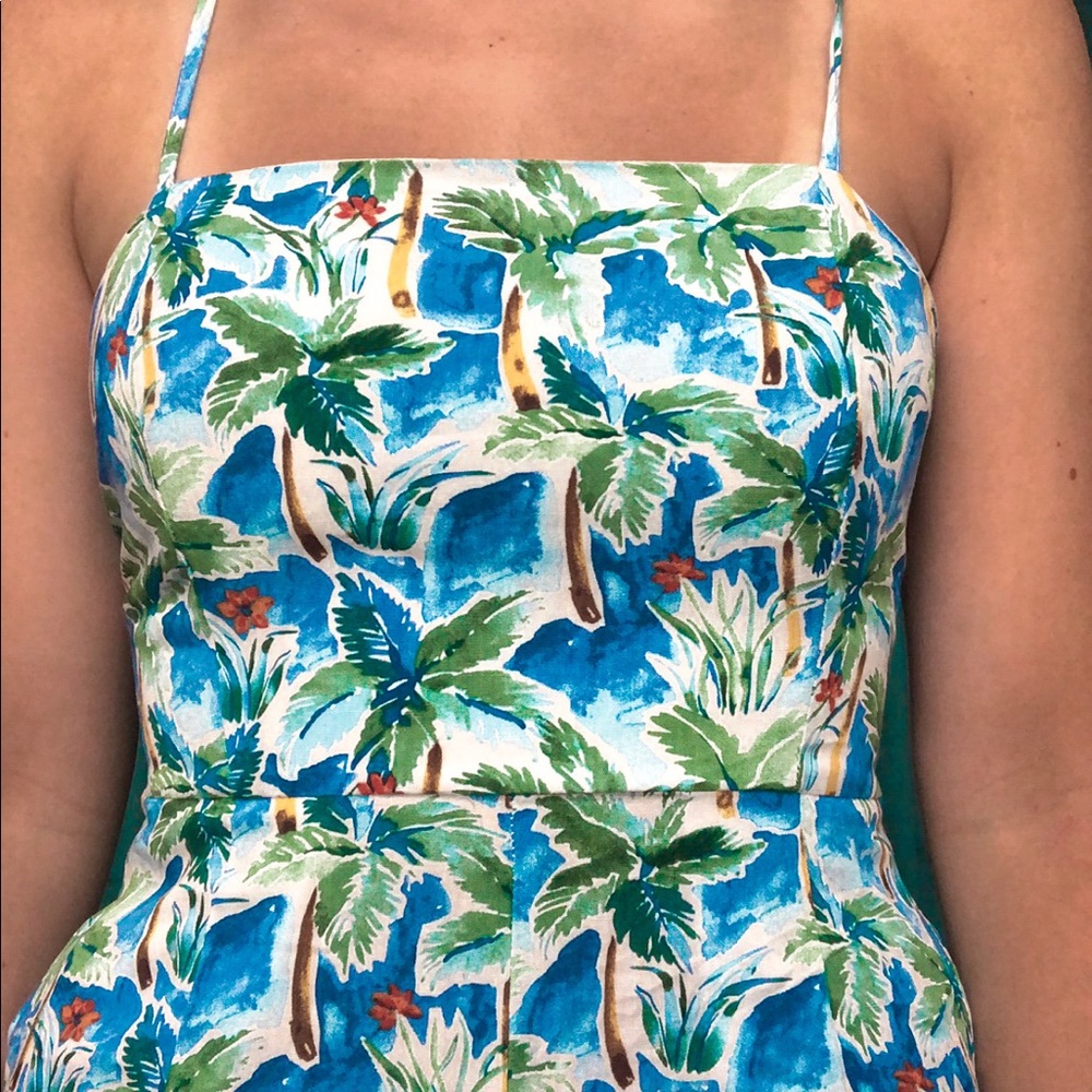 Palm tree tropical romper